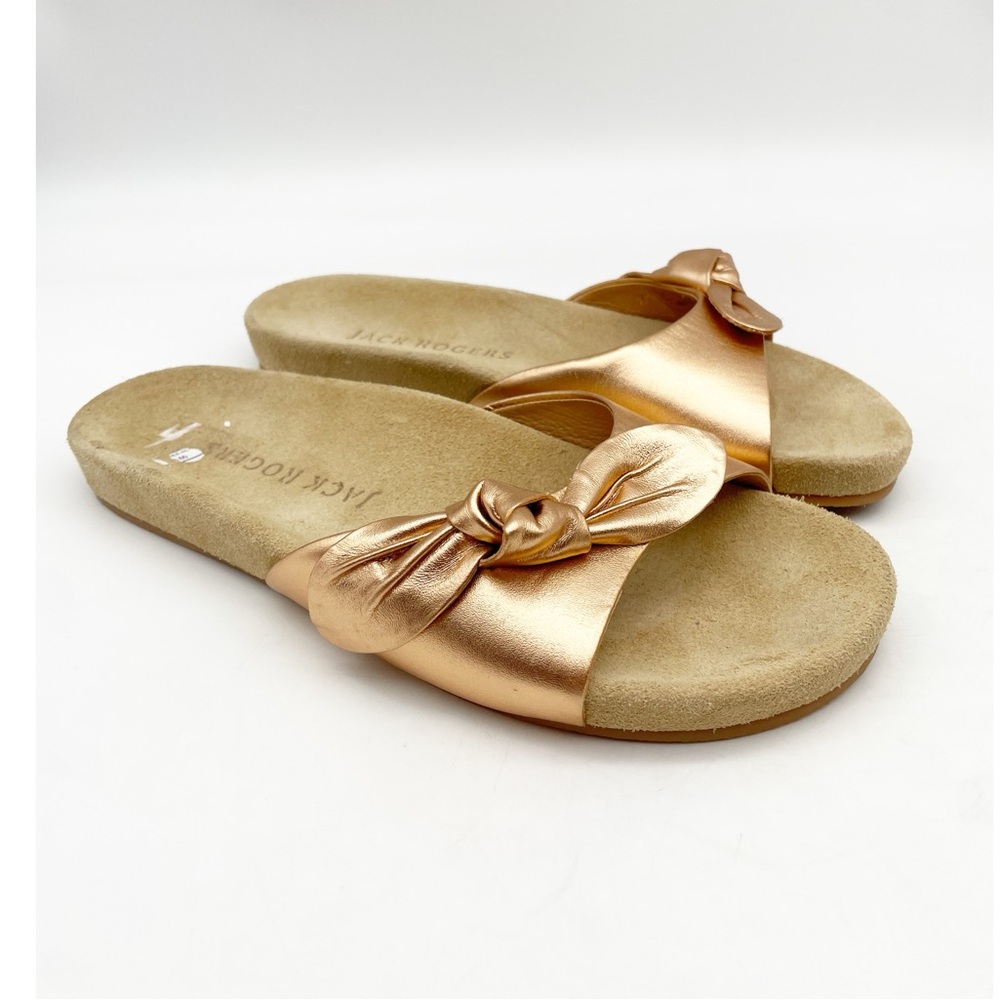 Jack Rogers Size 8 Rose Gold Knot Slide Sandals